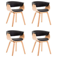 Thumbnail for Esszimmerstühle 4 Stk. Schwarz Bugholz und Kunstleder