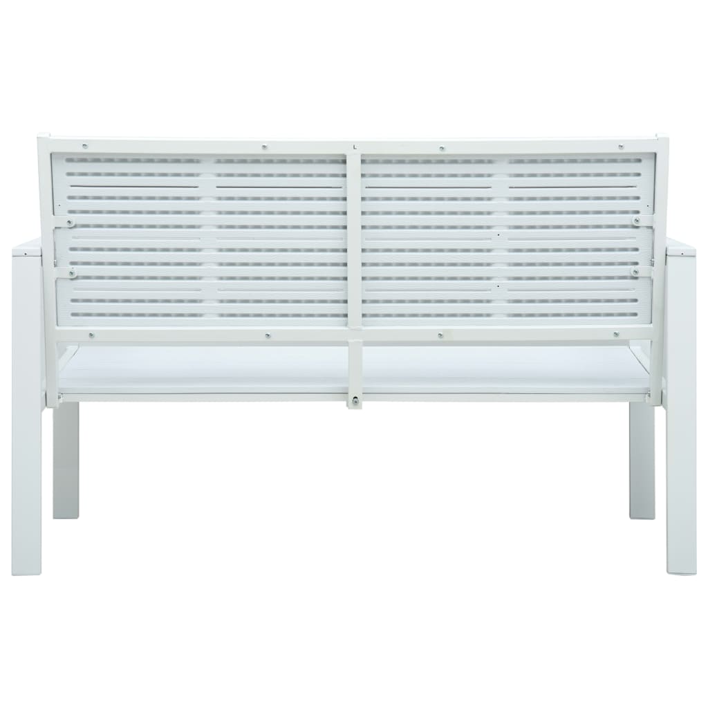 Gartenbank 120 cm HDPE Weiß Holz-Optik