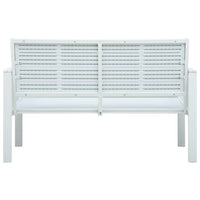 Thumbnail for Gartenbank 120 cm HDPE Weiß Holz-Optik