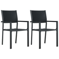 Thumbnail for Gartenstühle 2 Stk. Schwarz Kunststoff Rattan-Optik