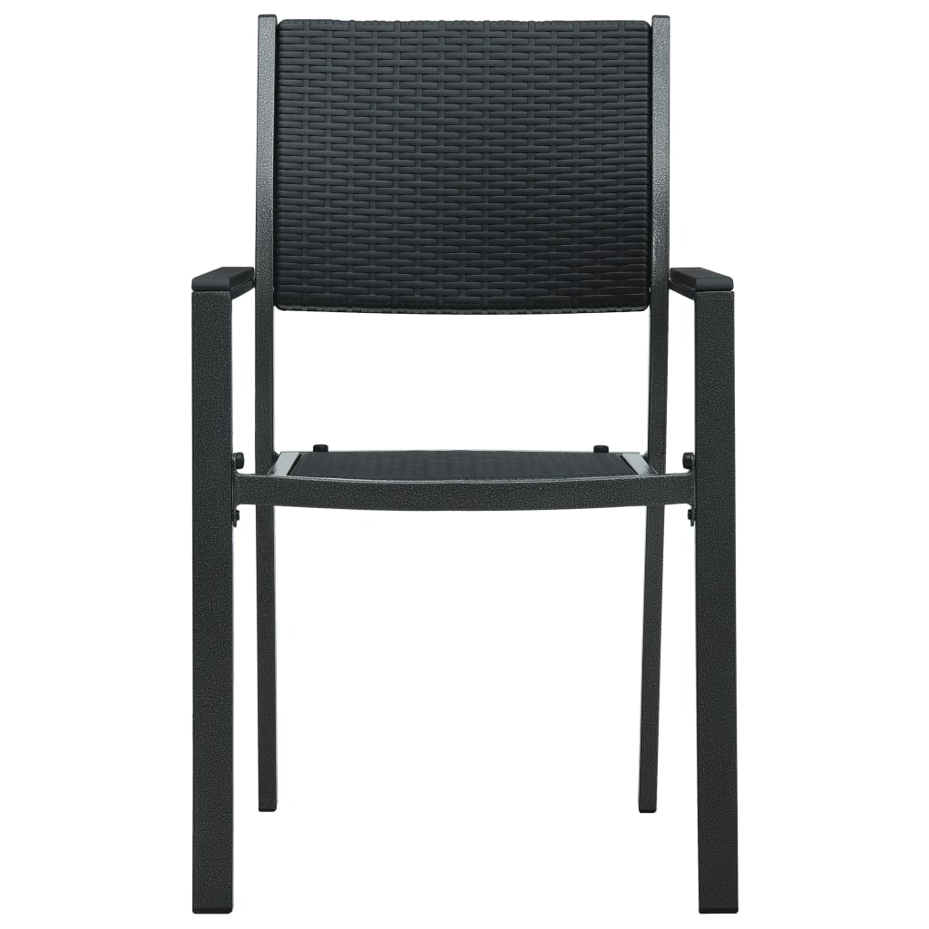 Gartenstühle 2 Stk. Schwarz Kunststoff Rattan-Optik