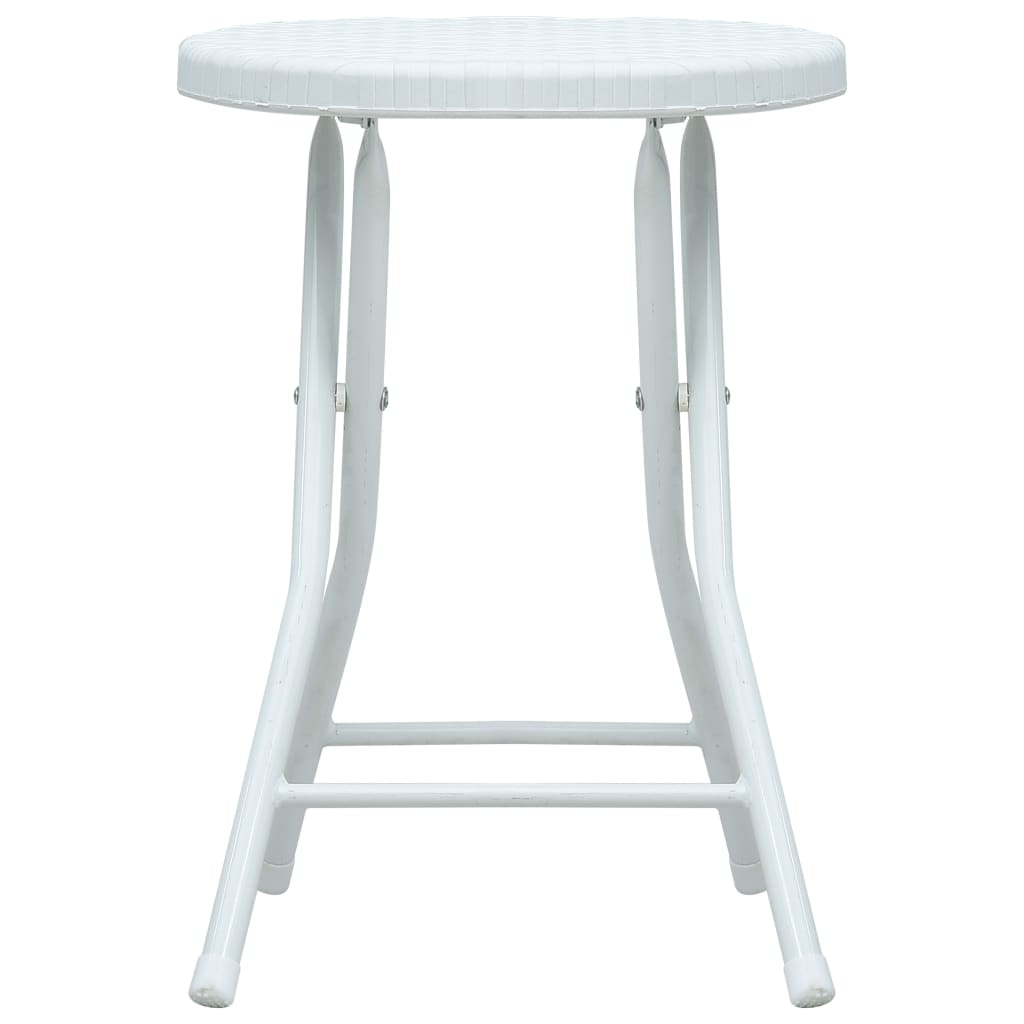 Klappbare Garten-Hocker 4 Stk. Weiß HDPE Rattanoptik