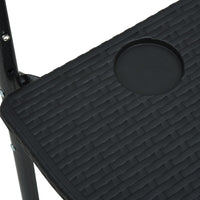 Thumbnail for Balkonhängetisch Schwarz 60x64x83,5 cm Kunststoff Rattanoptik