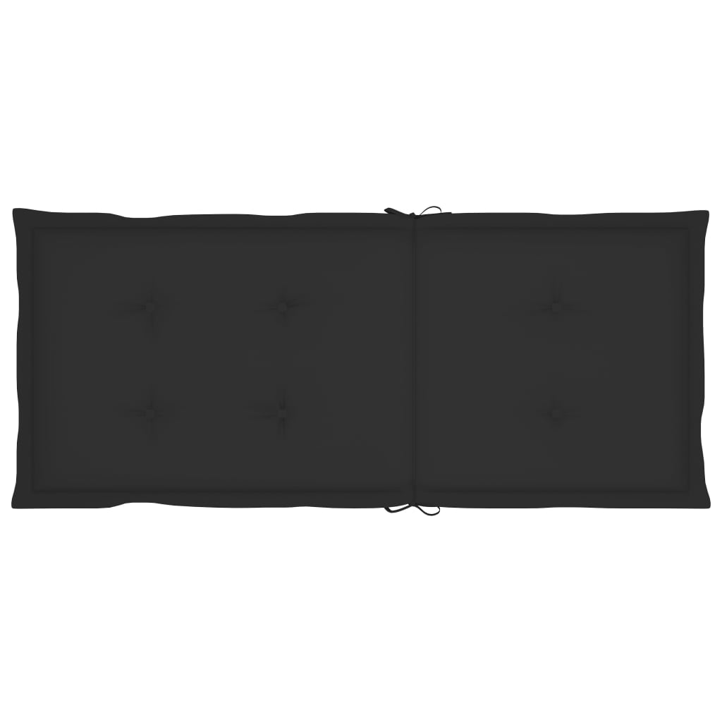 Gartenstuhlauflagen für Hochlehner 2 Stk. Schwarz 120x50x3 cm