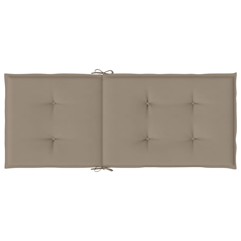 Gartenstuhlauflagen für Hochlehner 2Stk. Taupe 120x50x3cm Stoff