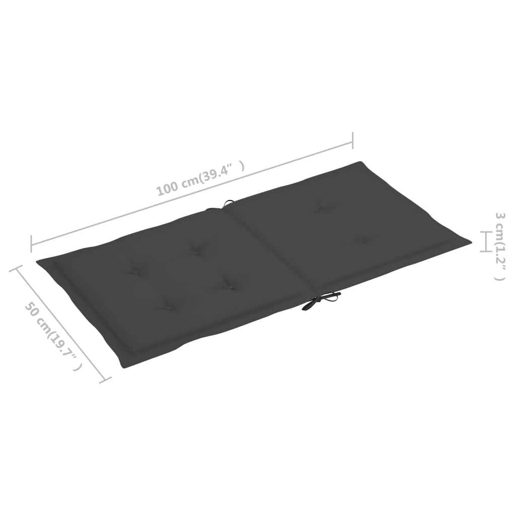 Gartenstuhlauflagen 2 Stk. Anthrazit 100x50x3 cm