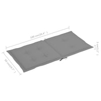 Thumbnail for Gartenstuhlauflagen 2 Stk. Grau 100x50x3 cm