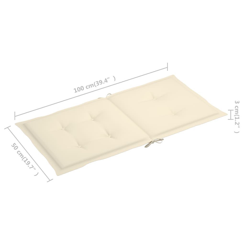 Gartenstuhlauflagen 2 Stk. Creme 100x50x3 cm