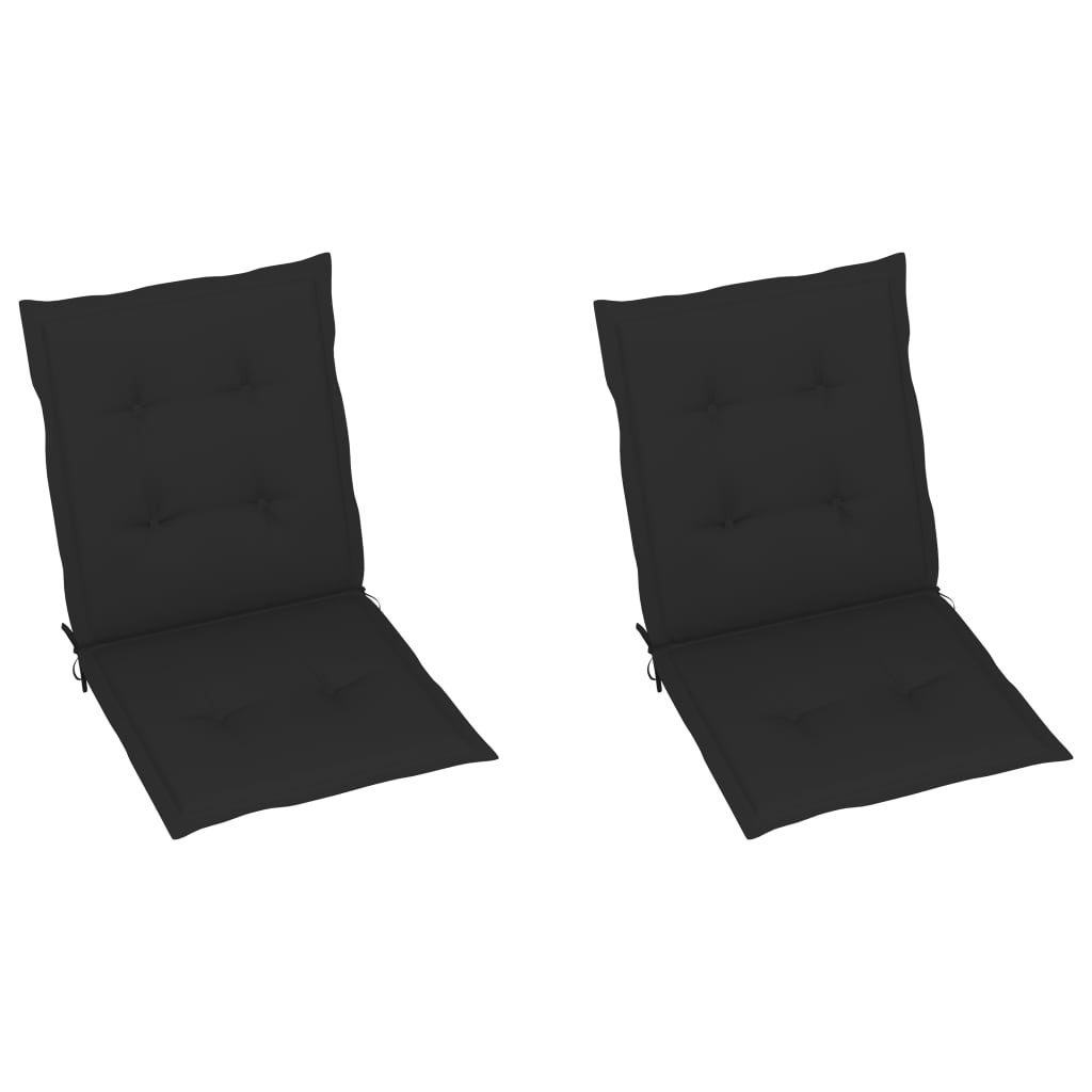 Gartenstuhlauflagen 2 Stk. Schwarz 100x50x3 cm