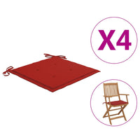 Thumbnail for vidaXL Gartenstuhl-Kissen 4 Stk. Rot 40x40x3 cm Oxford-Gewebe