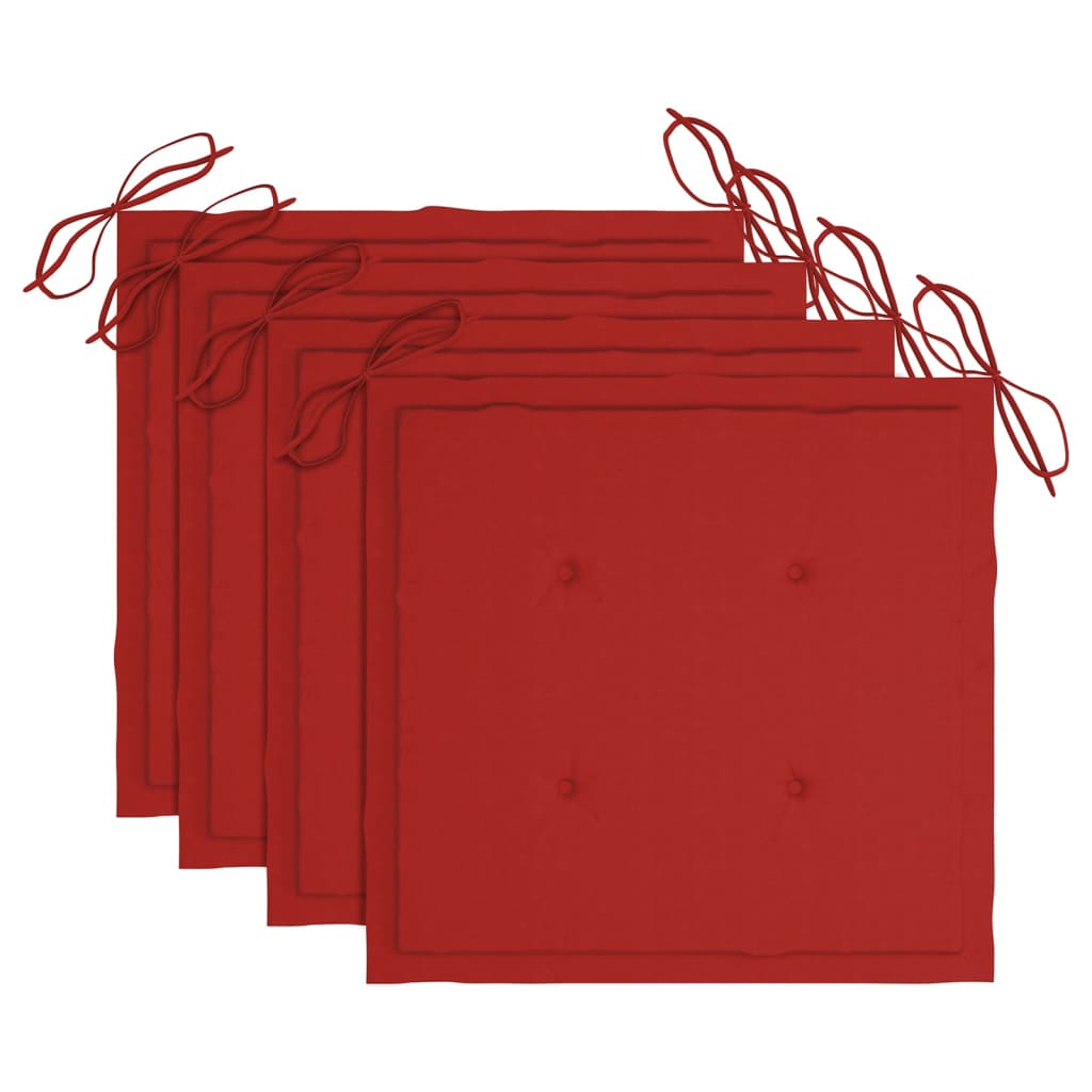 vidaXL Gartenstuhl-Kissen 4 Stk. Rot 40x40x3 cm Oxford-Gewebe
