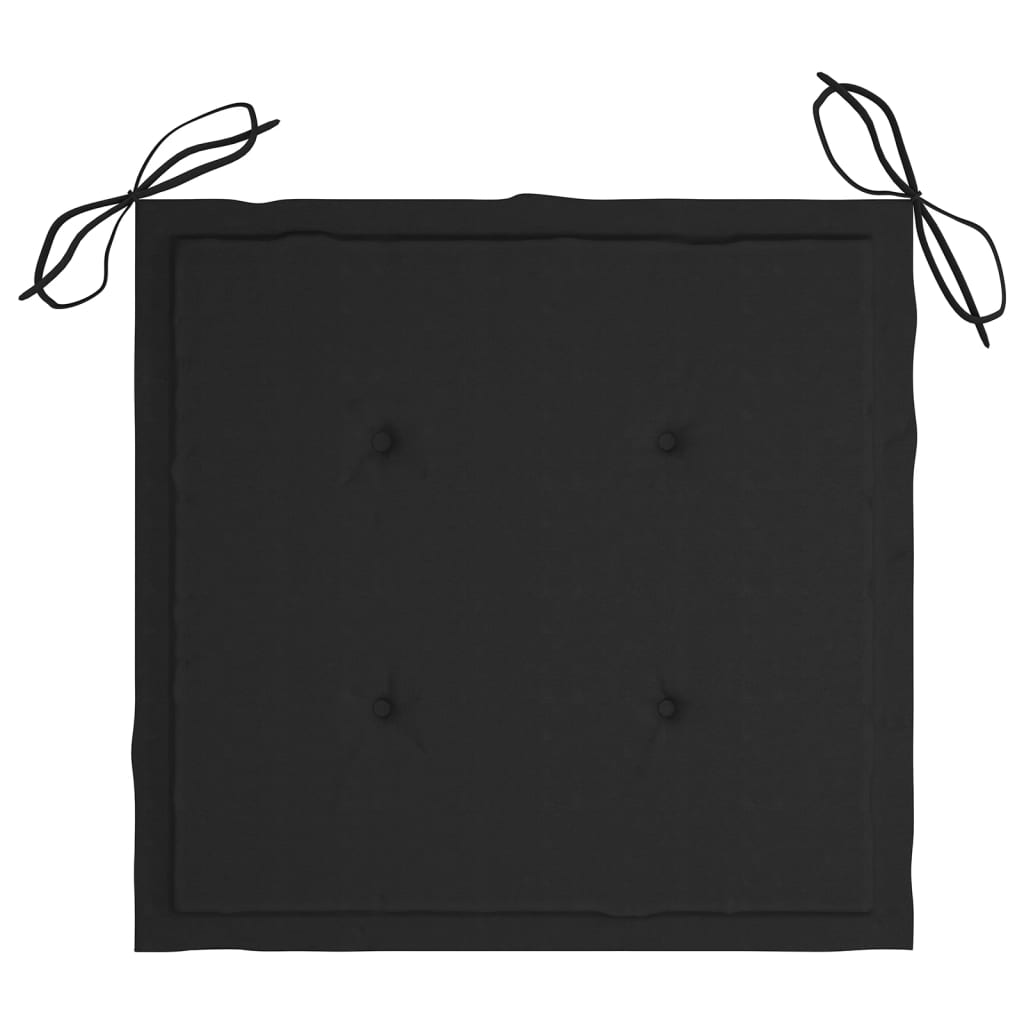 Gartenstuhl-Kissen 4 Stk. Schwarz 40x40x3 cm Oxford-Gewebe