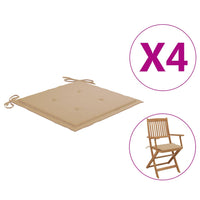 Thumbnail for Gartenstuhl-Kissen 4 Stk. Beige 40x40x3 cm