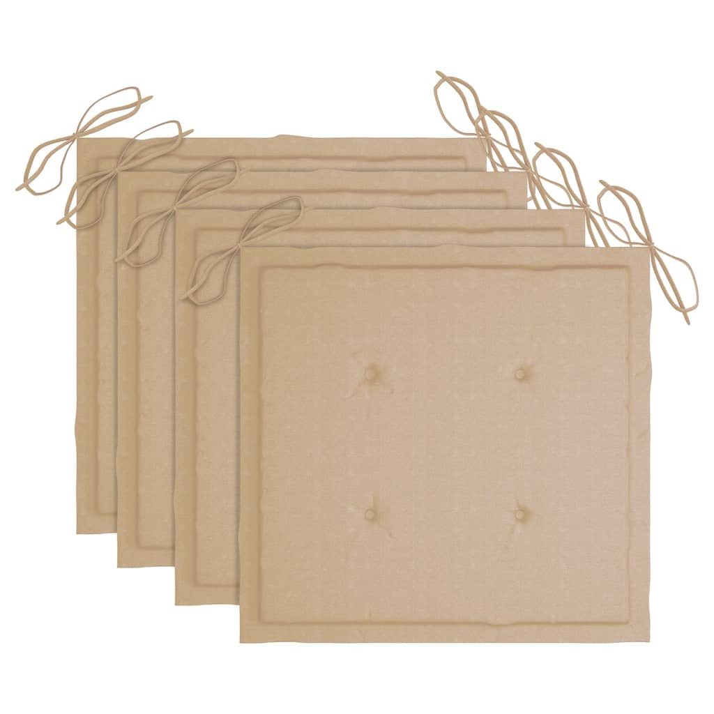 Gartenstuhl-Kissen 4 Stk. Beige 40x40x3 cm