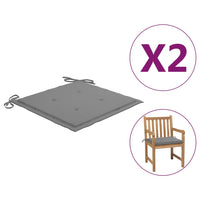 Thumbnail for Gartenstuhl-Kissen 2 Stk. Grau 50×50×3 cm