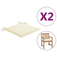 Thumbnail for Gartenstuhl-Kissen 2 Stk. Creme 50×50×3 cm