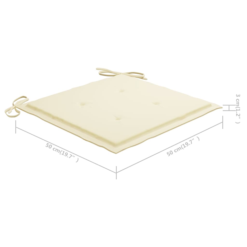 Gartenstuhl-Kissen 2 Stk. Creme 50×50×3 cm