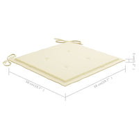 Thumbnail for Gartenstuhl-Kissen 2 Stk. Creme 50×50×3 cm