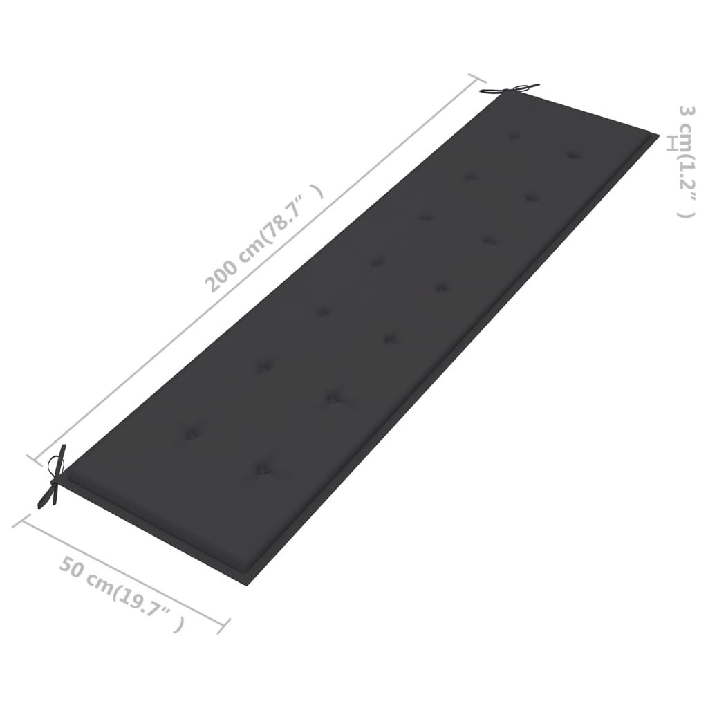 Gartenbank-Auflage Anthrazit 200x50x3 cm