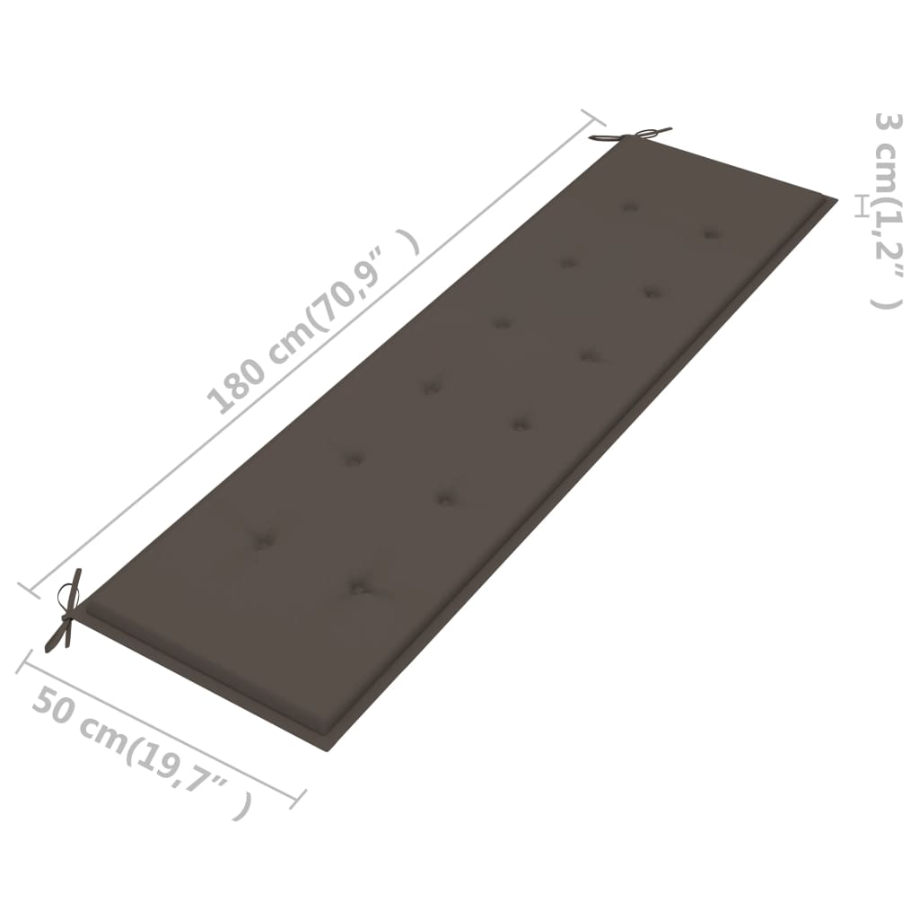 Gartenbank-Auflage Taupe 180x50x3 cm