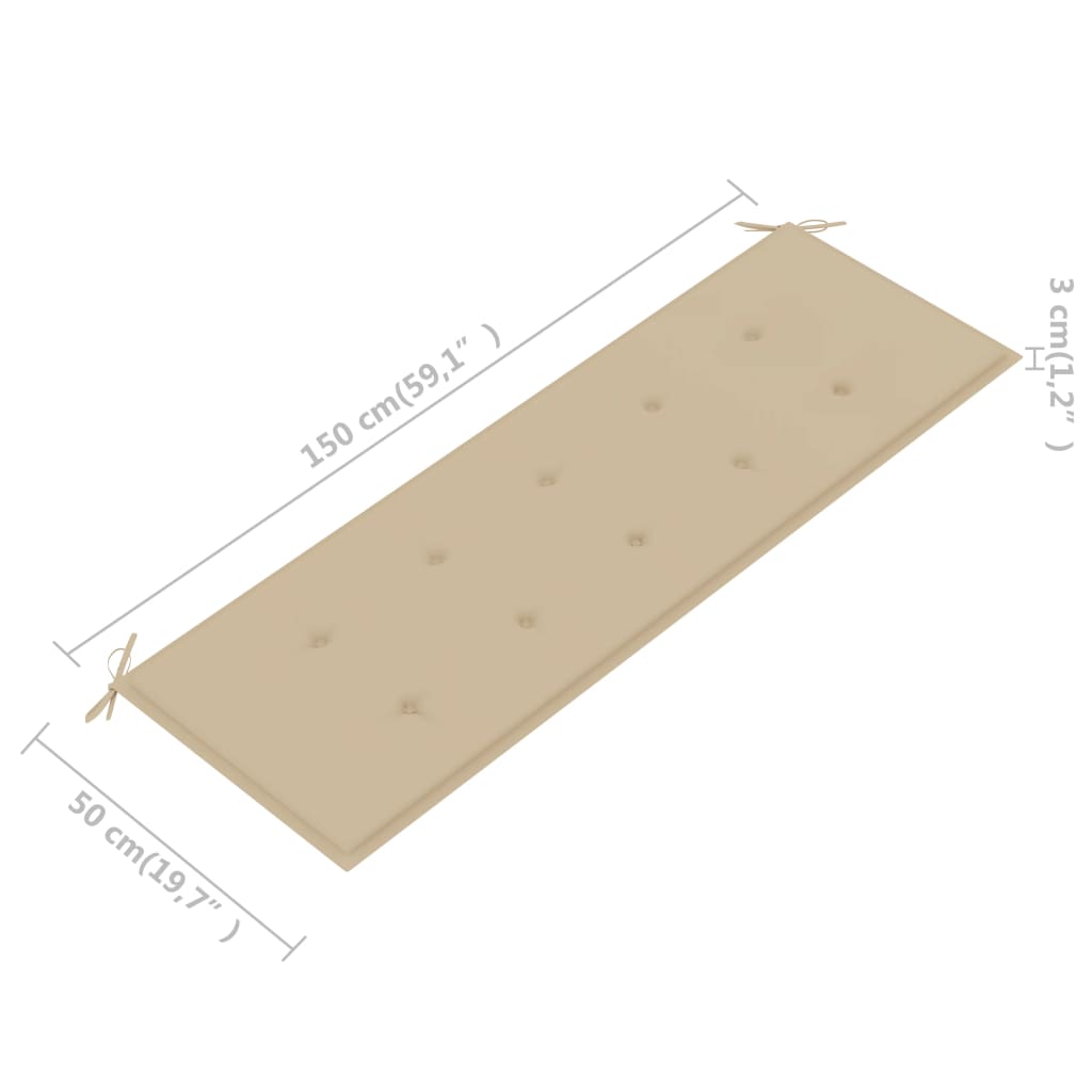 Gartenbank-Auflage Beige 150x50x3 cm
