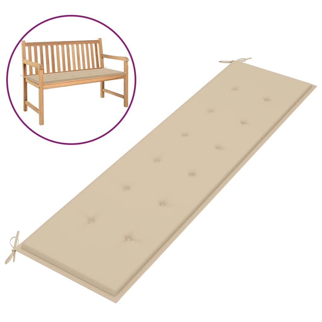 Gartenbank-Auflage Beige 180x50x3 cm