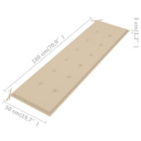 Thumbnail for Gartenbank-Auflage Beige 180x50x3 cm
