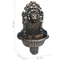 Thumbnail for Wandbrunnen Löwenkopf Design Bronze