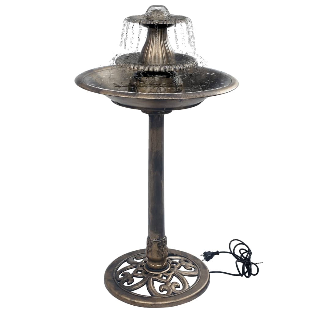 Vogelbad mit Springbrunnen Bronzen 50×91 cm Kunststoff