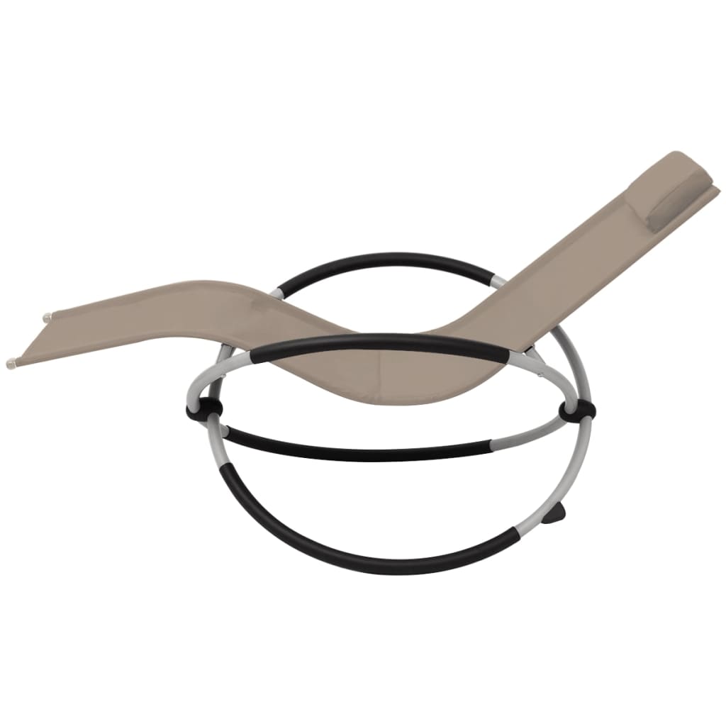 Sonnenliege Geometrisch Outdoor Stahl Taupe
