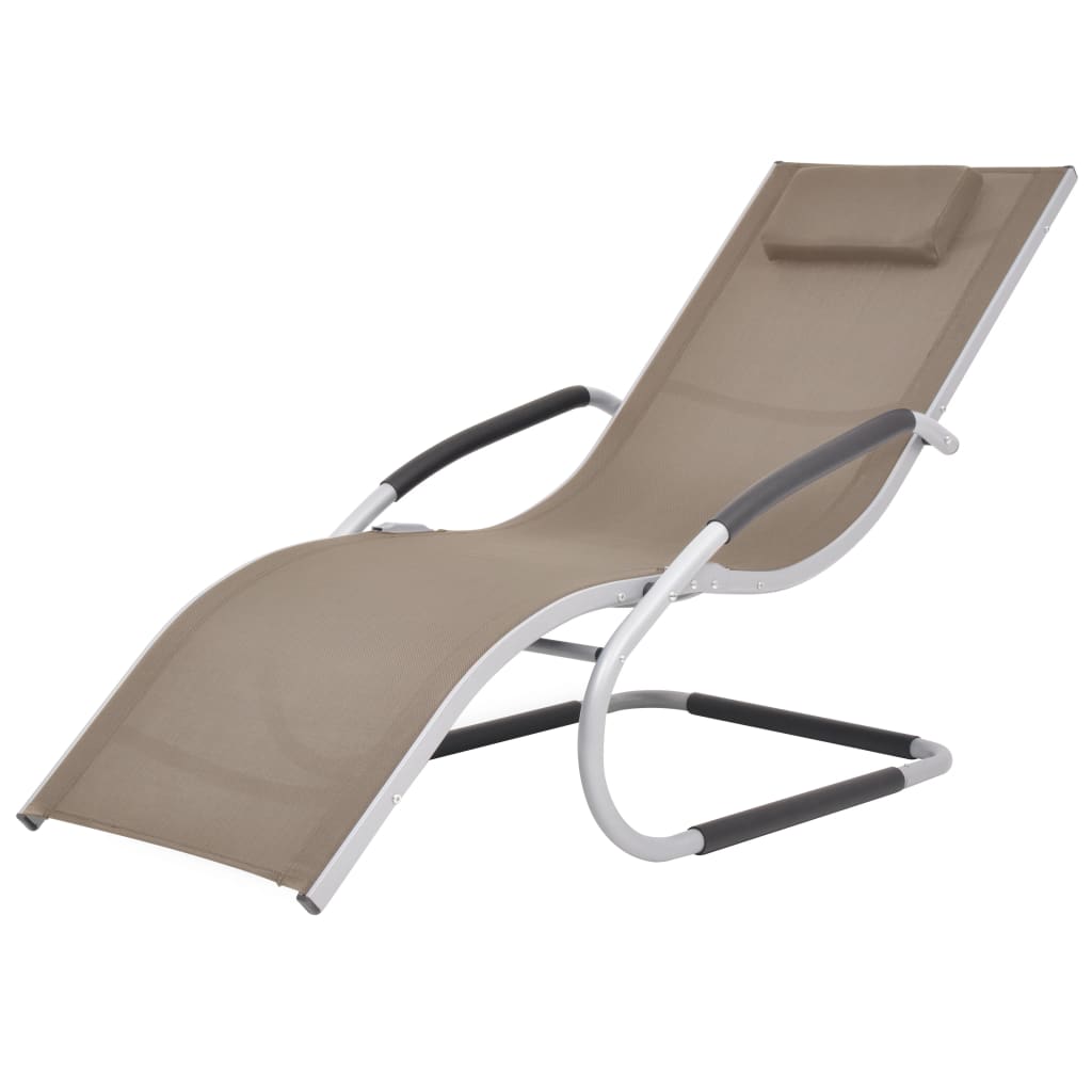 Sonnenliege mit Auflage Aluminium und Textilene Taupe
