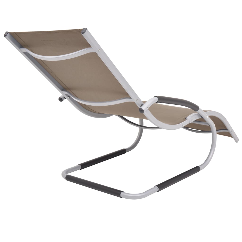Sonnenliege mit Auflage Aluminium und Textilene Taupe