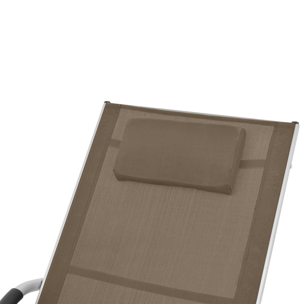 Sonnenliege mit Auflage Aluminium und Textilene Taupe