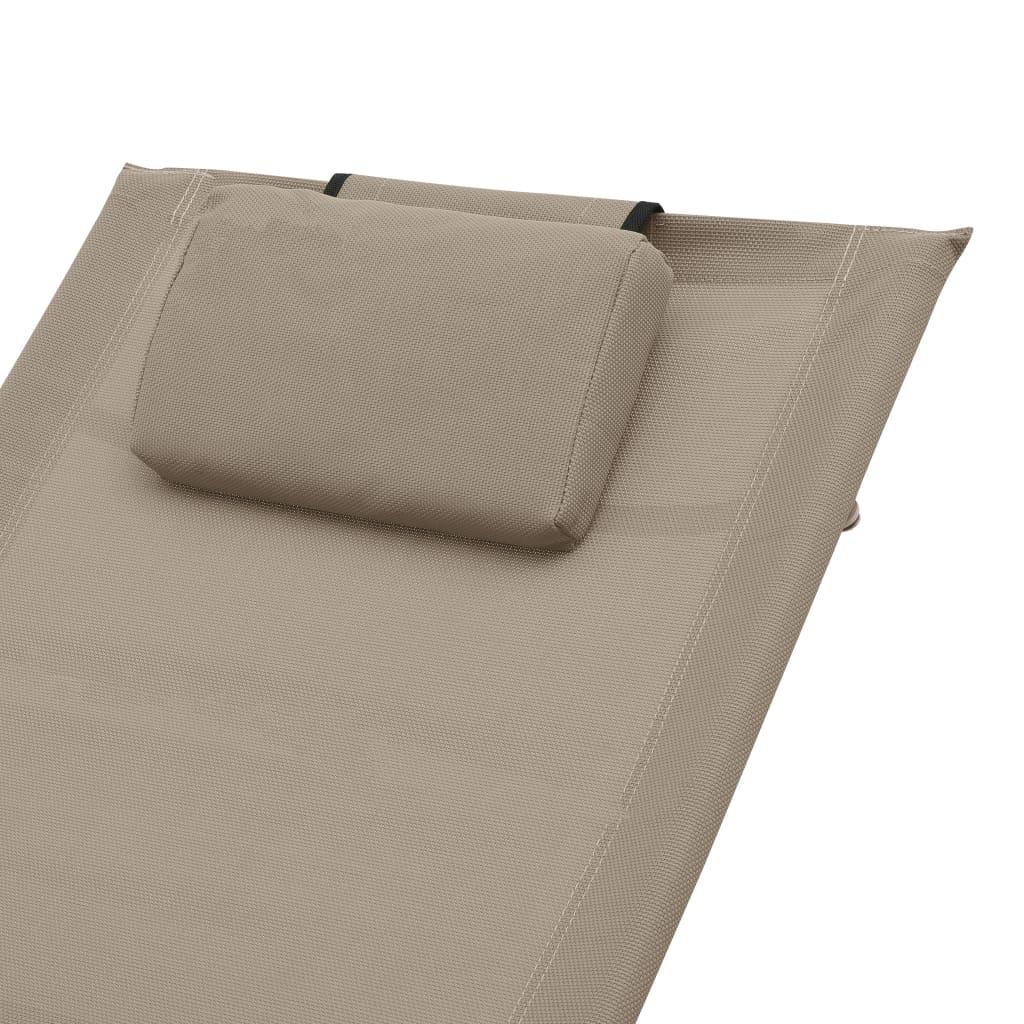 Sonnenliege mit Auflage Taupe Textilene