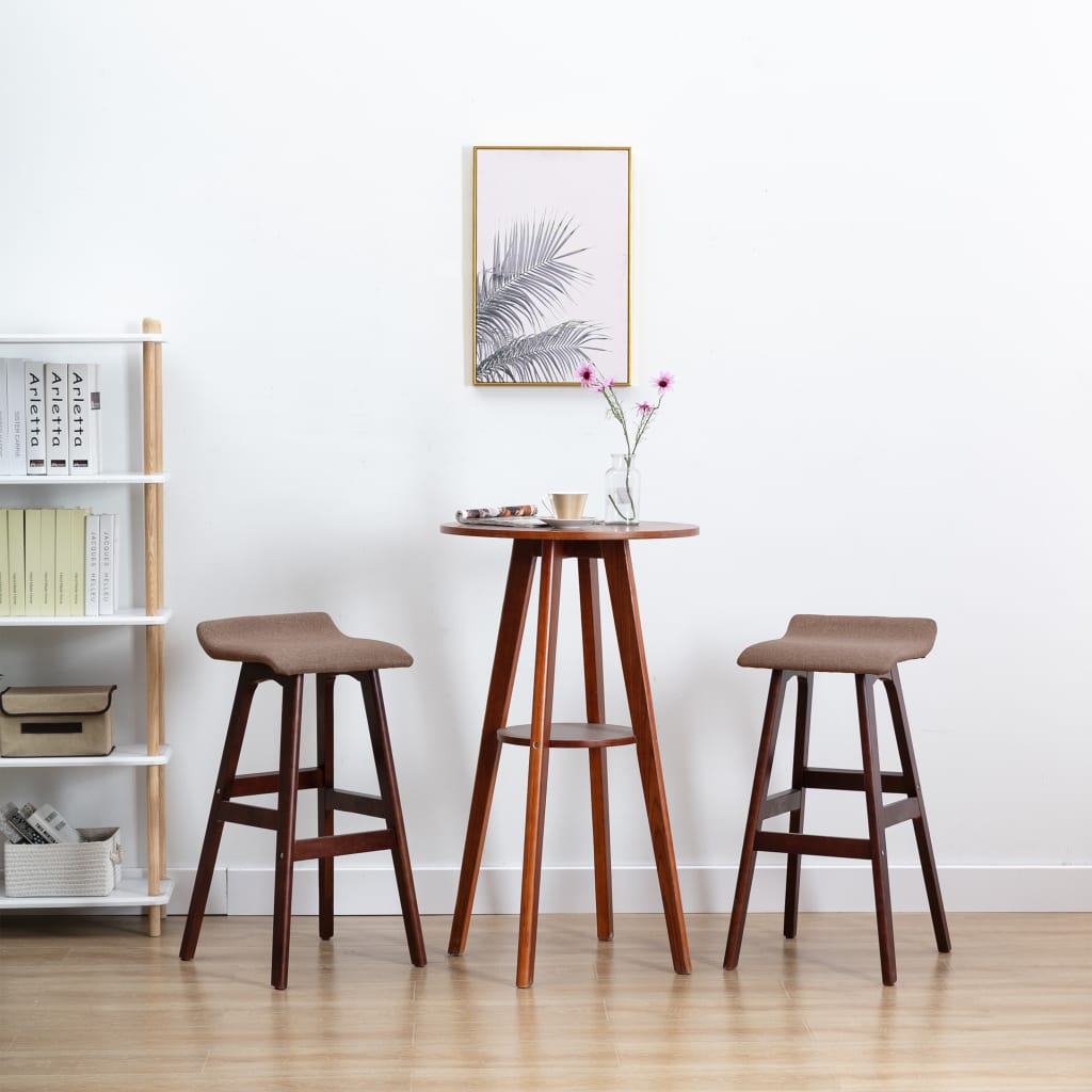 Barhocker 2 Stk. Taupe Stoff