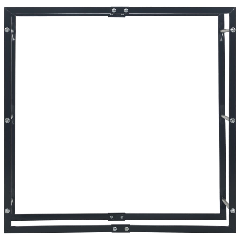 Brennholzregal Schwarz 100×25×100 cm Stahl