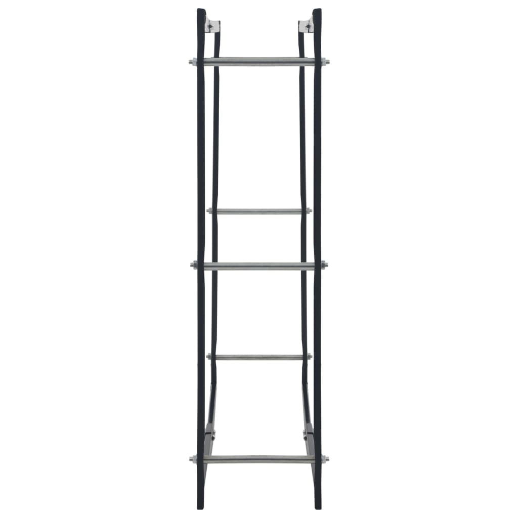 Brennholzregal Schwarz 100×25×100 cm Stahl