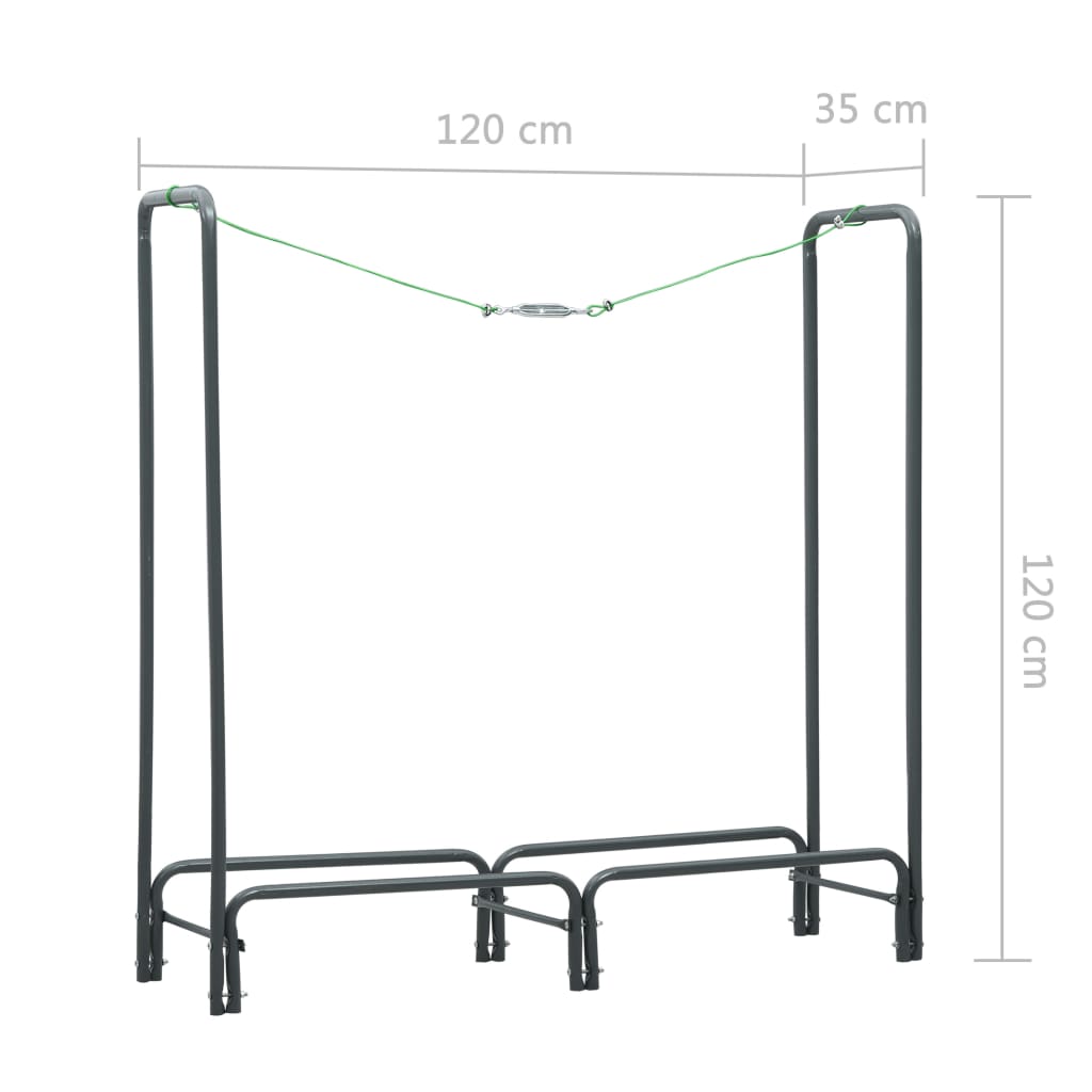 Brennholzregal Anthrazit 120×35×120 cm Stahl