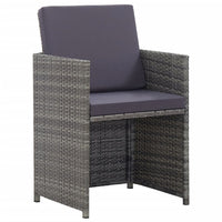 Thumbnail for 13-tlg. Garten-Essgruppe mit Kissen Poly Rattan Anthrazit