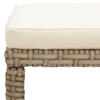 Thumbnail for Gartenhocker 2 Stk. mit Sitzkissen Poly Rattan Beige
