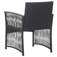 Thumbnail for Gartensessel mit Sitzkissen 2 Stk. Schwarz Poly Rattan