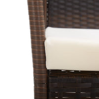 Thumbnail for Gartensessel mit Sitzkissen 2 Stk. Braun Poly Rattan