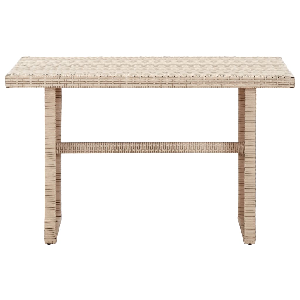 Gartentisch Beige 110 x 60 x 67 cm Poly Rattan