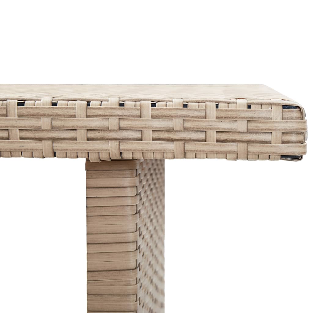 Gartentisch Beige 110 x 60 x 67 cm Poly Rattan