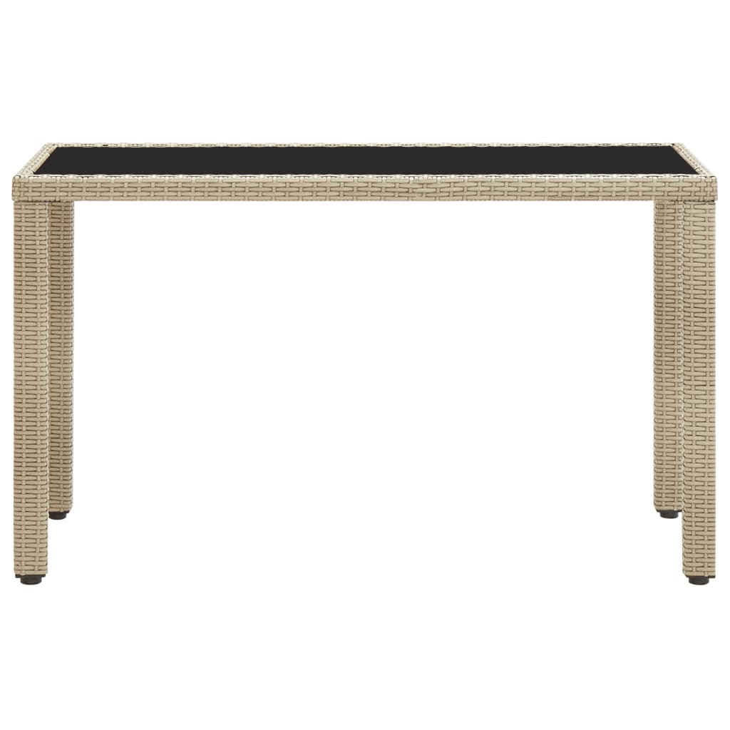 Gartentisch Beige 123 x 60 x 74 cm Poly Rattan
