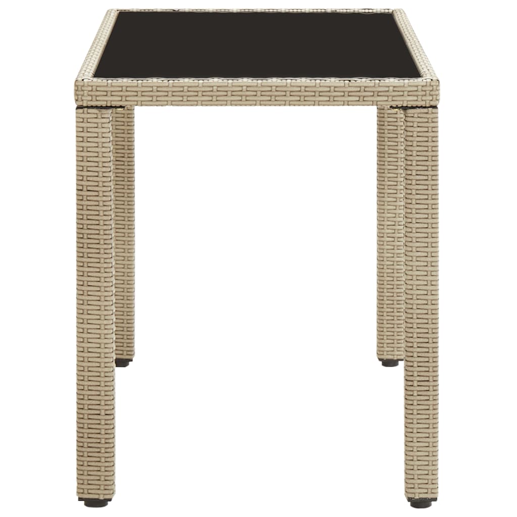 Gartentisch Beige 123 x 60 x 74 cm Poly Rattan