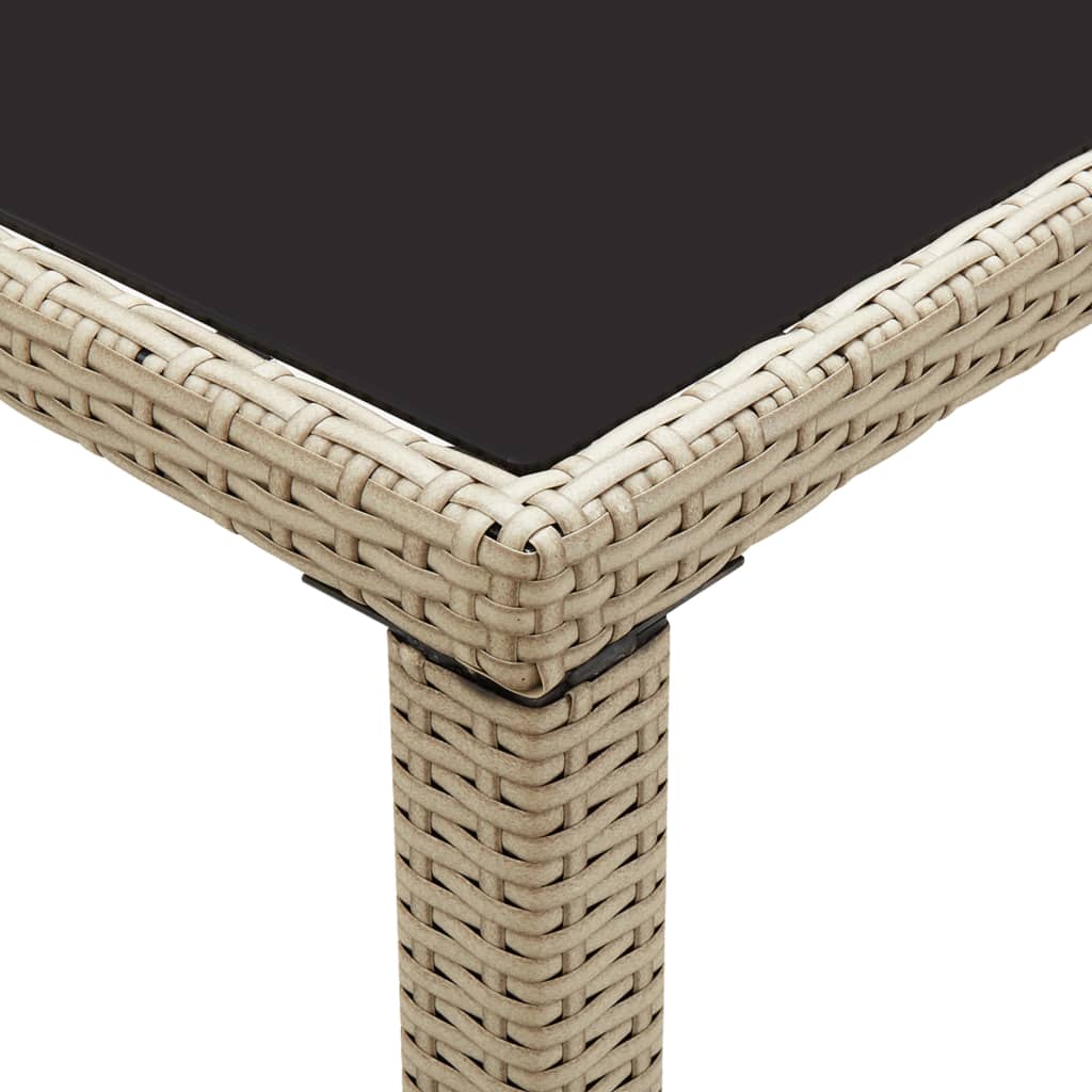 Gartentisch Beige 123 x 60 x 74 cm Poly Rattan