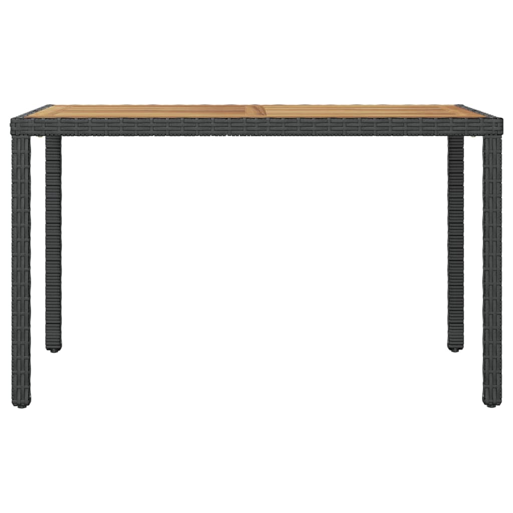 Gartentisch Schwarz und Braun 123x60x74 cm Akazie Massivholz