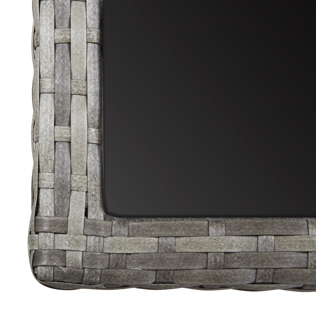 Gartentisch Anthrazit 110×53×72 cm Glas und Poly Rattan