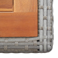 Thumbnail for Gartentisch Anthrazit Poly Rattan und Massivholz Akazie
